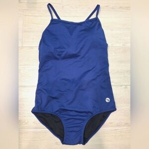 Bayleaf women's navy blue athletic training one-piece swimsuit - size large NWT